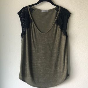 Olivia Moon tee with black lace